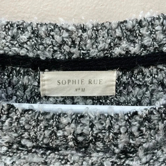 Sophie Rue Revolve Chunky Boucle Textured Pullover Heather Gray Sweater Size M - Picture 3 of 5